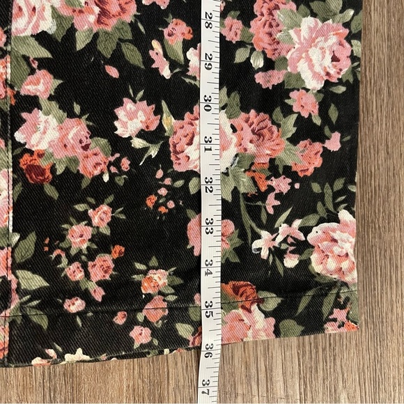 Vtg 90s Y2K Not Guilty Women’s 5/6 Black Floral Denim Maxi Skirt USA Whimsigoth - Picture 9 of 10